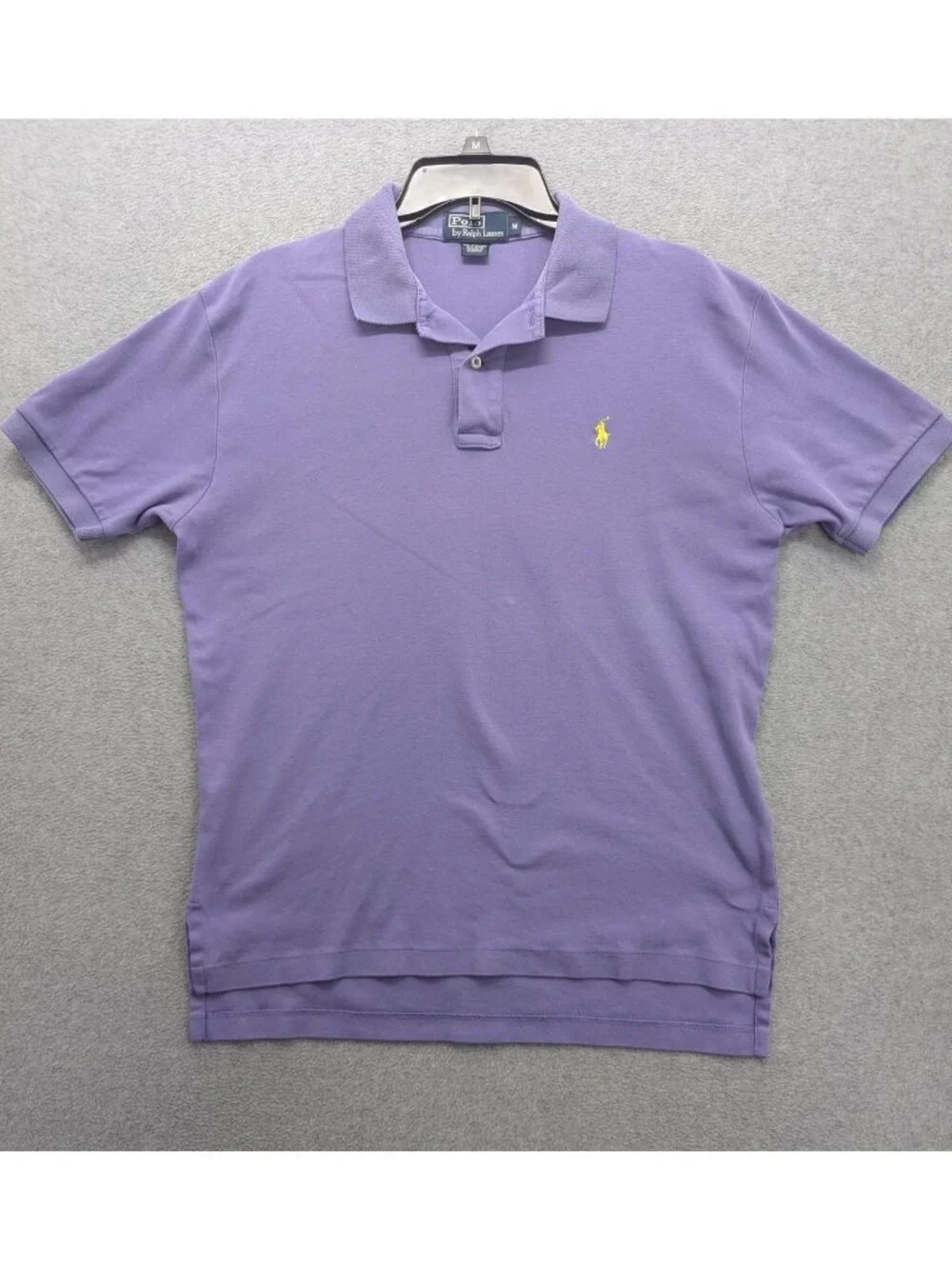 Polo By Ralph Lauren Polo Shirt Mens Medium Purple Solid Cotton Pony Casual